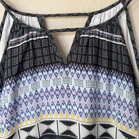 Prana Nari Tribal Ikat Printed Blue Midi Sundress Size Small - Picture 10 of 16